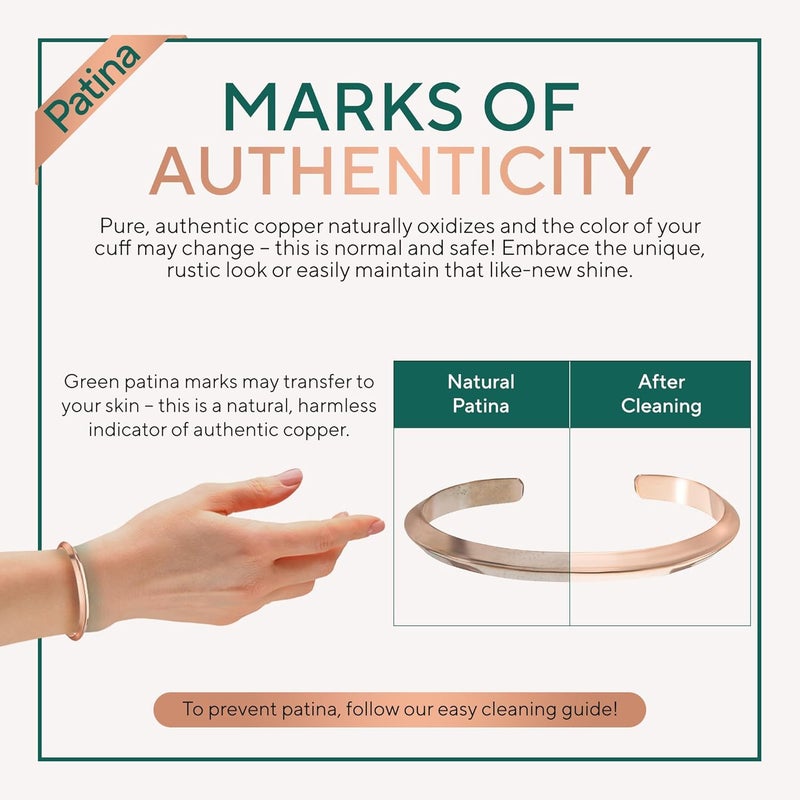 TheraCopper Copper Bracelet for Men & Women — 100% Pure Copper Bracelets — Raw, Solid & Uncoated Authentic Handmade Tibetan Bracelet Cuff Bangles - Image 5